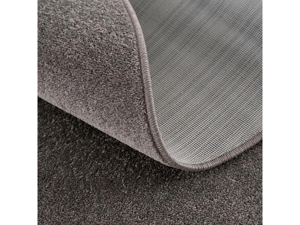 tapis salon 160x230 tissé gris rectangle motif uni NOSSA