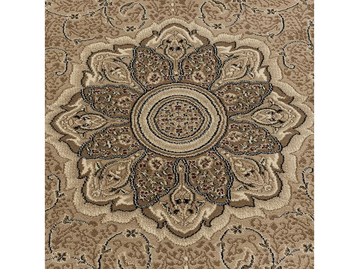 Tapis orient 240x340 rectangle beige et noir tissé motif traditionnel TIBRICA