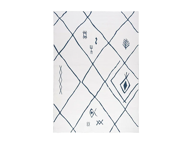 Tapis berbère 160x230 tissé motif ethnic SAFI crème