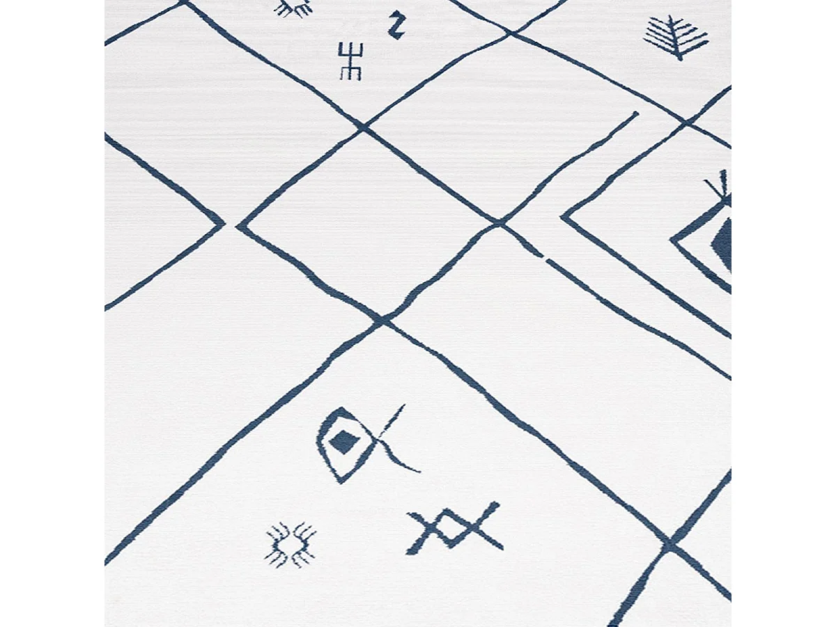 Tapis berbère 160x230 tissé motif ethnic SAFI crème