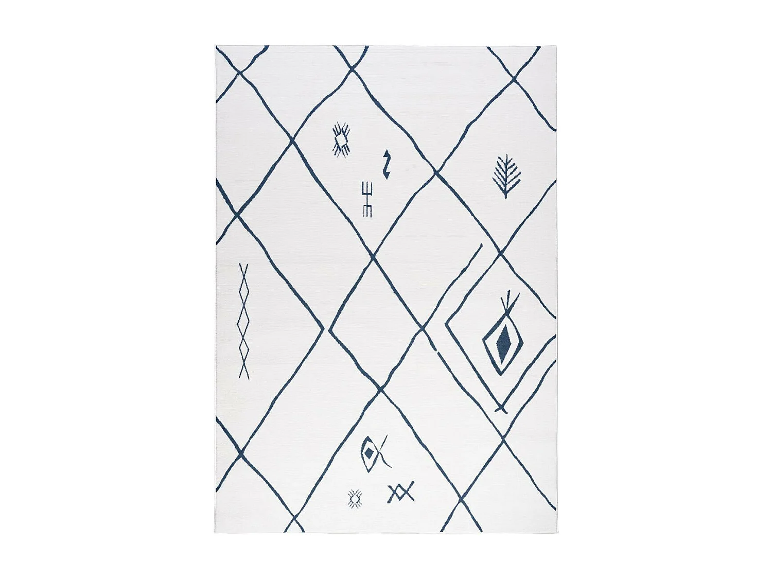 Tapis berbère 160x230 tissé motif ethnic SAFI crème