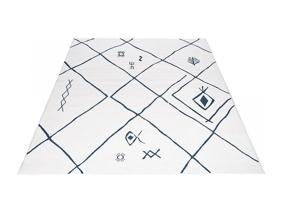 Tapis berbère 160x230 tissé motif ethnic SAFI crème