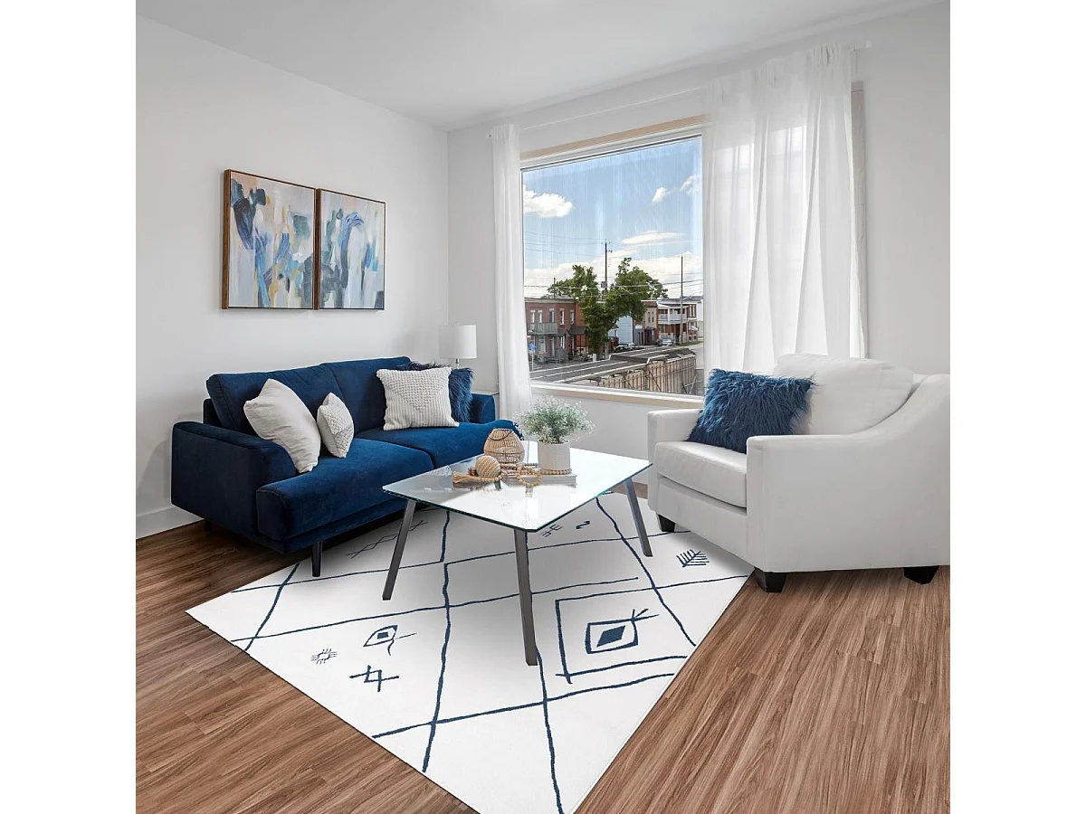 Tapis berbère 160x230 tissé motif ethnic SAFI crème