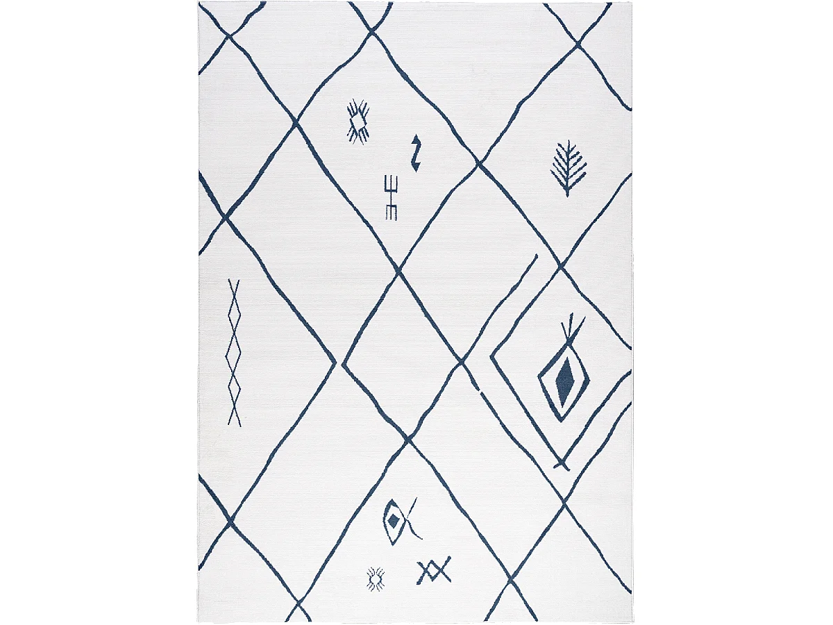 Tapis berbère 160x230 tissé motif ethnic SAFI crème