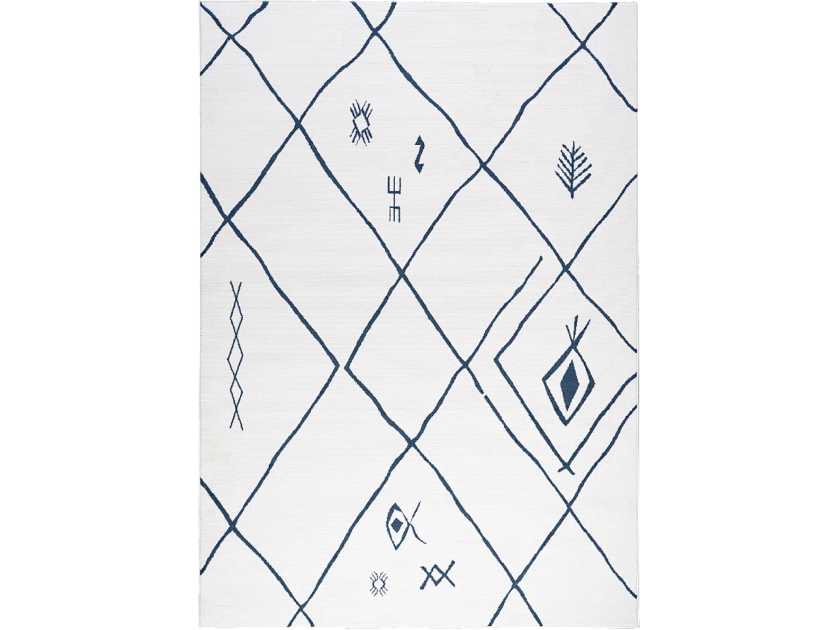 Tapis berbère 160x230 tissé motif ethnic SAFI crème