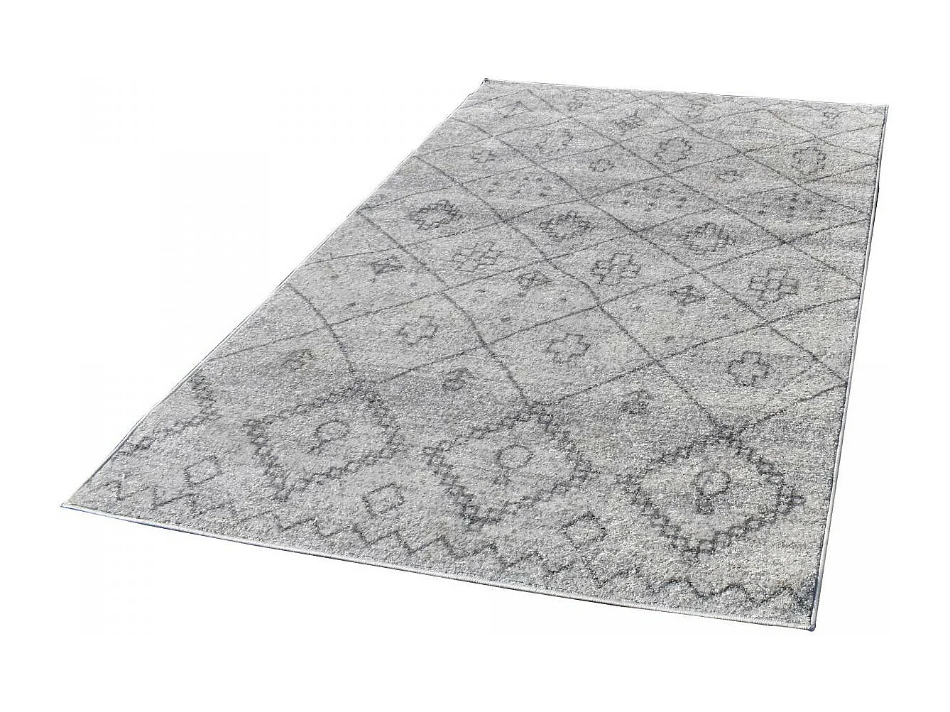 Tapis berbère 150x220 tissé motifs tribaux SAUTUL crème