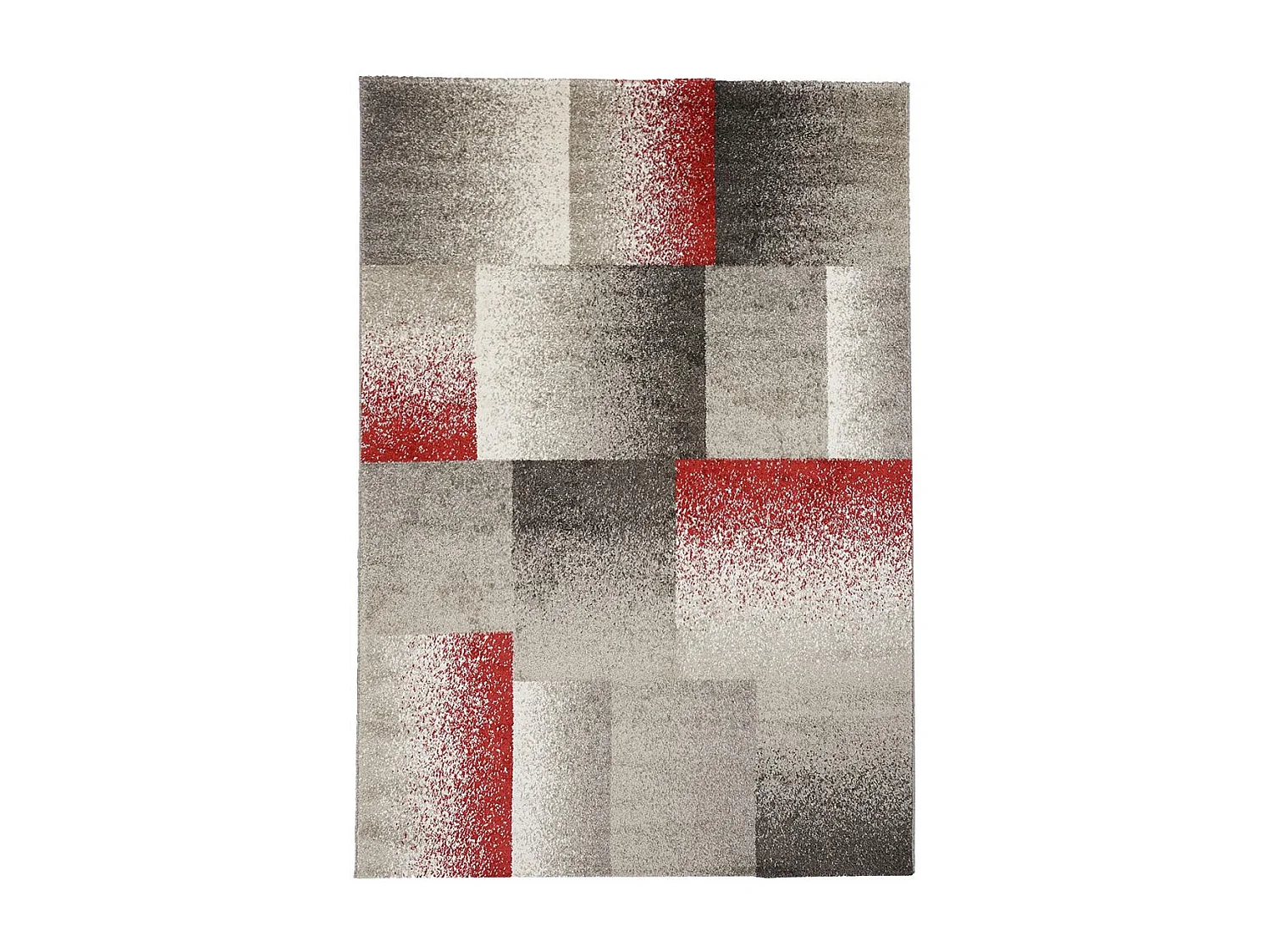 tapis salon 120x170 tissé gris et beige rectangle motif géométrique DERBY A