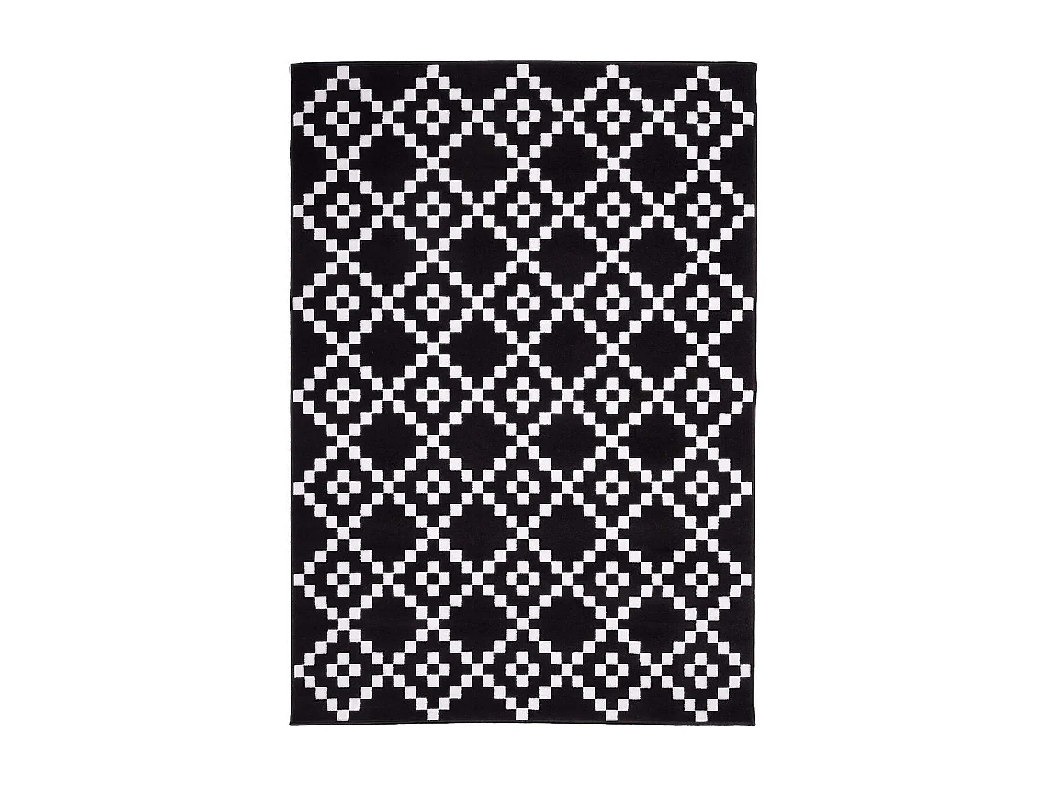 tapis chambre 80x150 tissé noir rectangle motif géométrique LYN1 LERUM