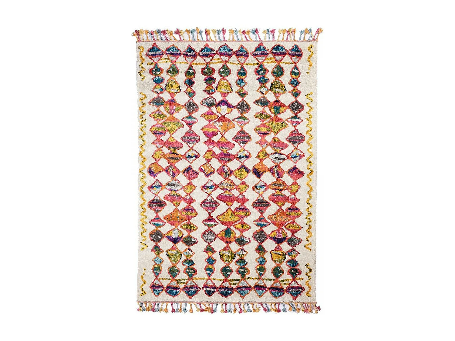 Tapis berbère 200x290 tissé motifs tribaux LYN5 OURIKA multicolore