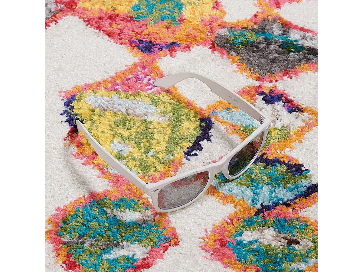 Tapis berbère 200x290 tissé motifs tribaux LYN5 OURIKA multicolore