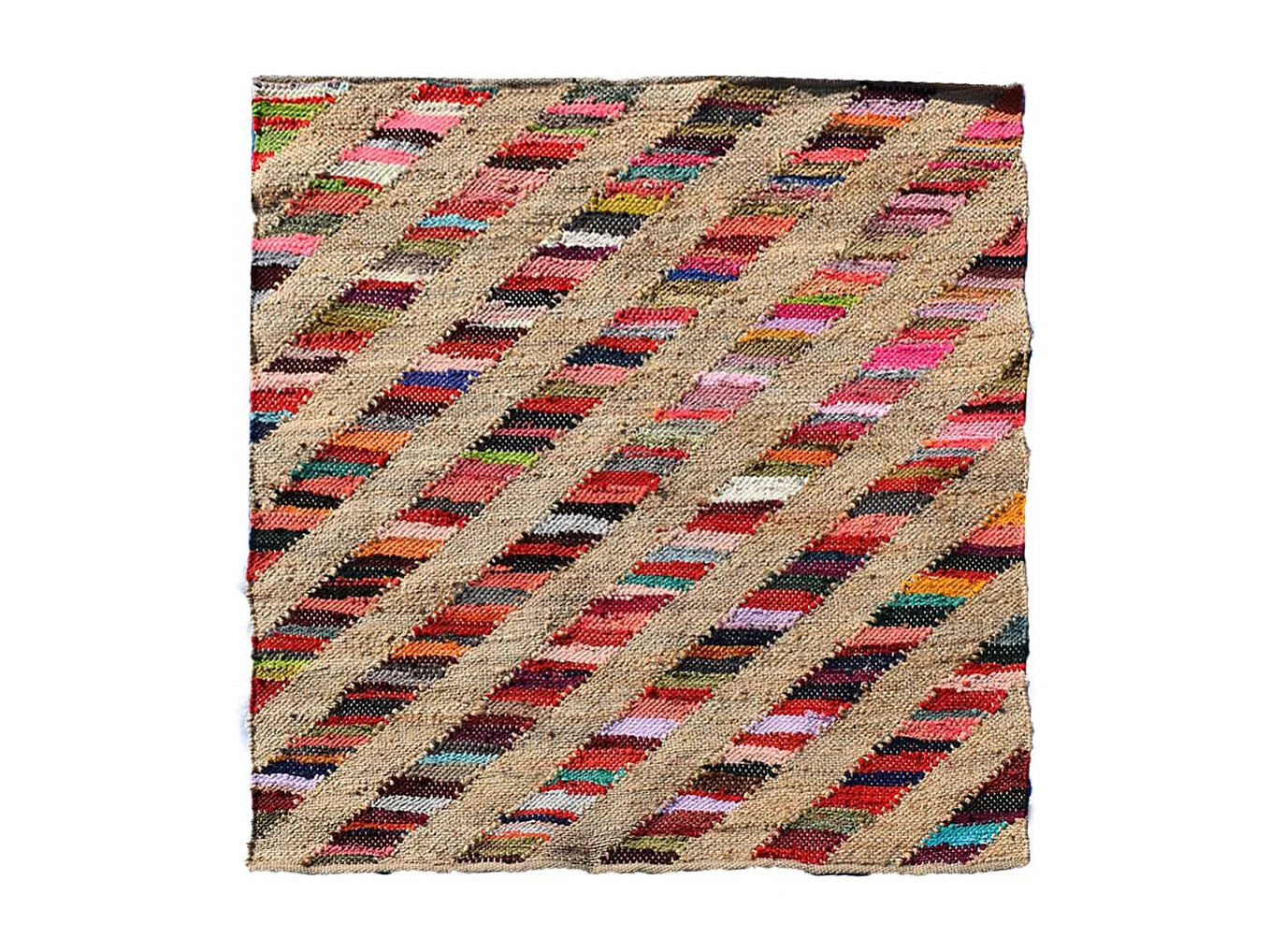 Tappeto in iuta 160x230 realizzato a mano multicolore RAINBOWA