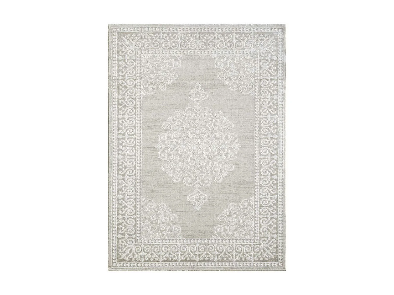 Tapis oriental 200x280 rectangle beige tissé motif ancestral LYN7 MIRALI