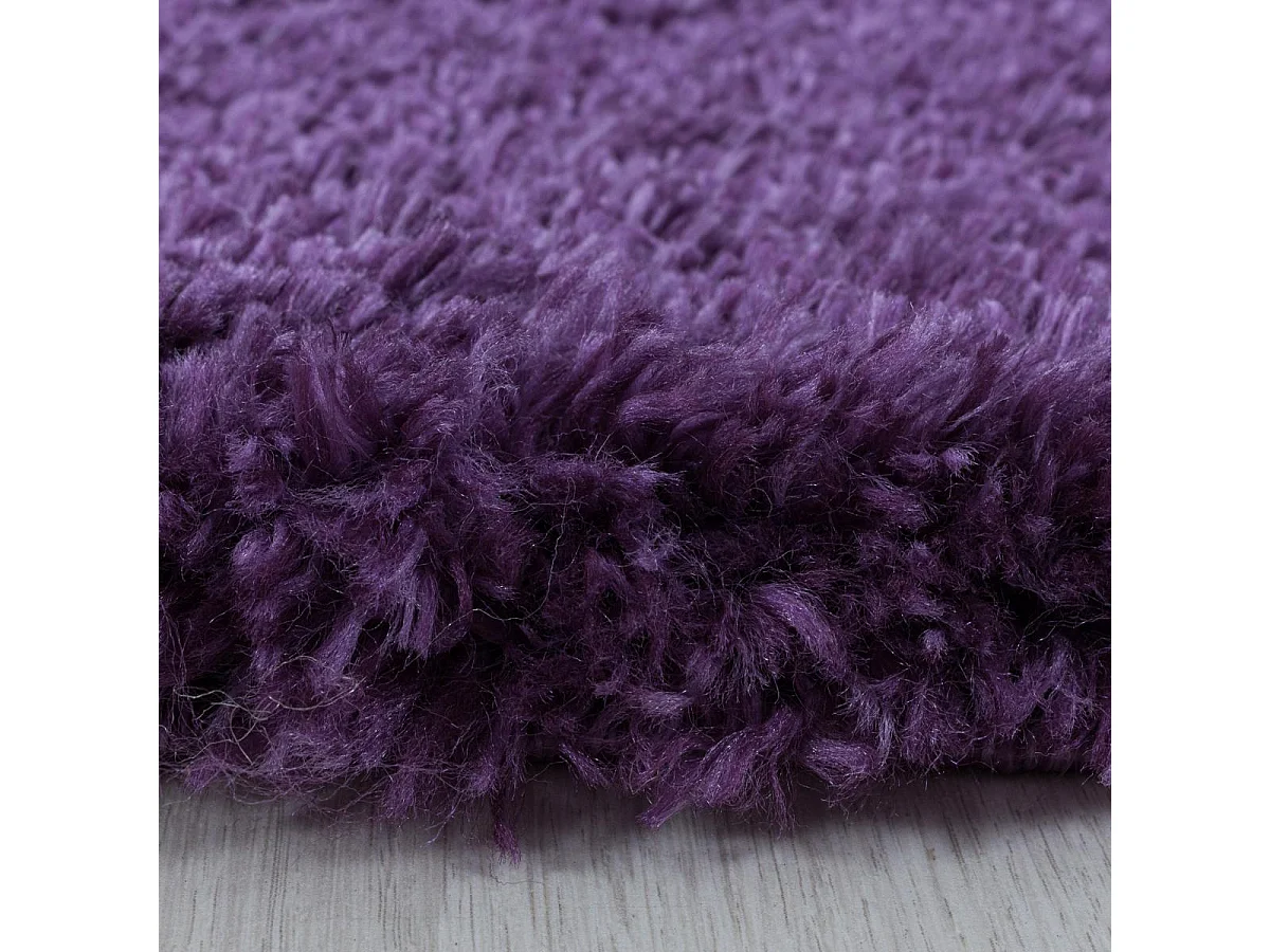 Tapis longs poils shaggy 80x250 rectangle tissé violet motif uni UNI B