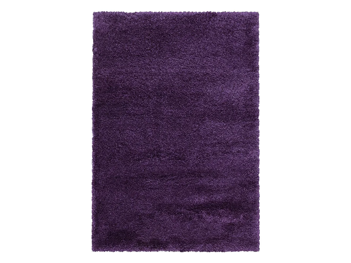Tapis longs poils shaggy 80x250 rectangle tissé violet motif uni UNI B