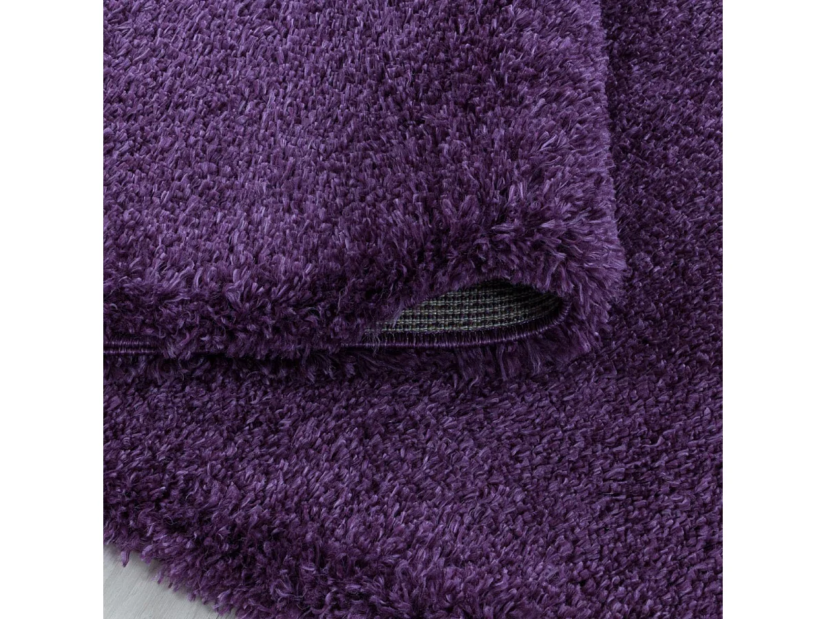 Tapis longs poils shaggy 80x250 rectangle tissé violet motif uni UNI B