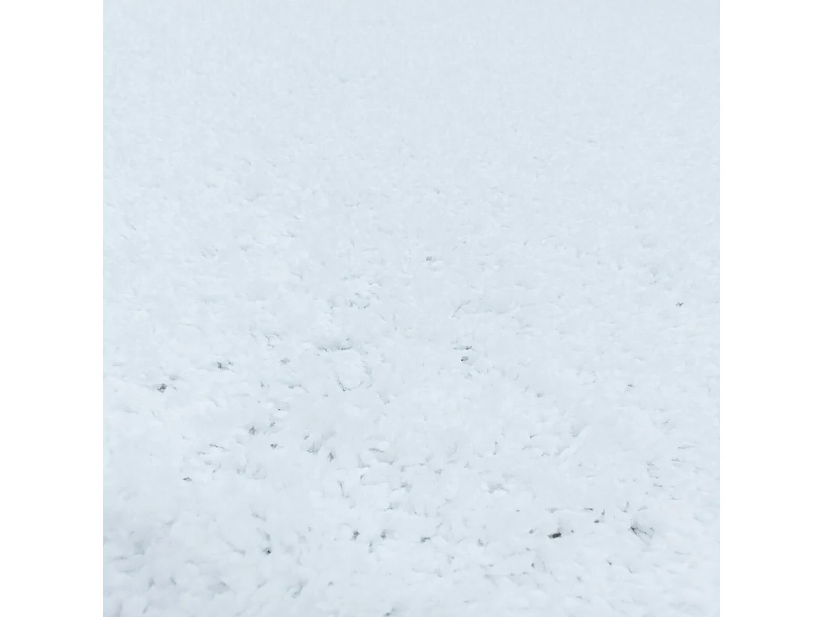 Tapis poils longs shaggy 80x150 rectangle tissé blanc motif uni UNI I