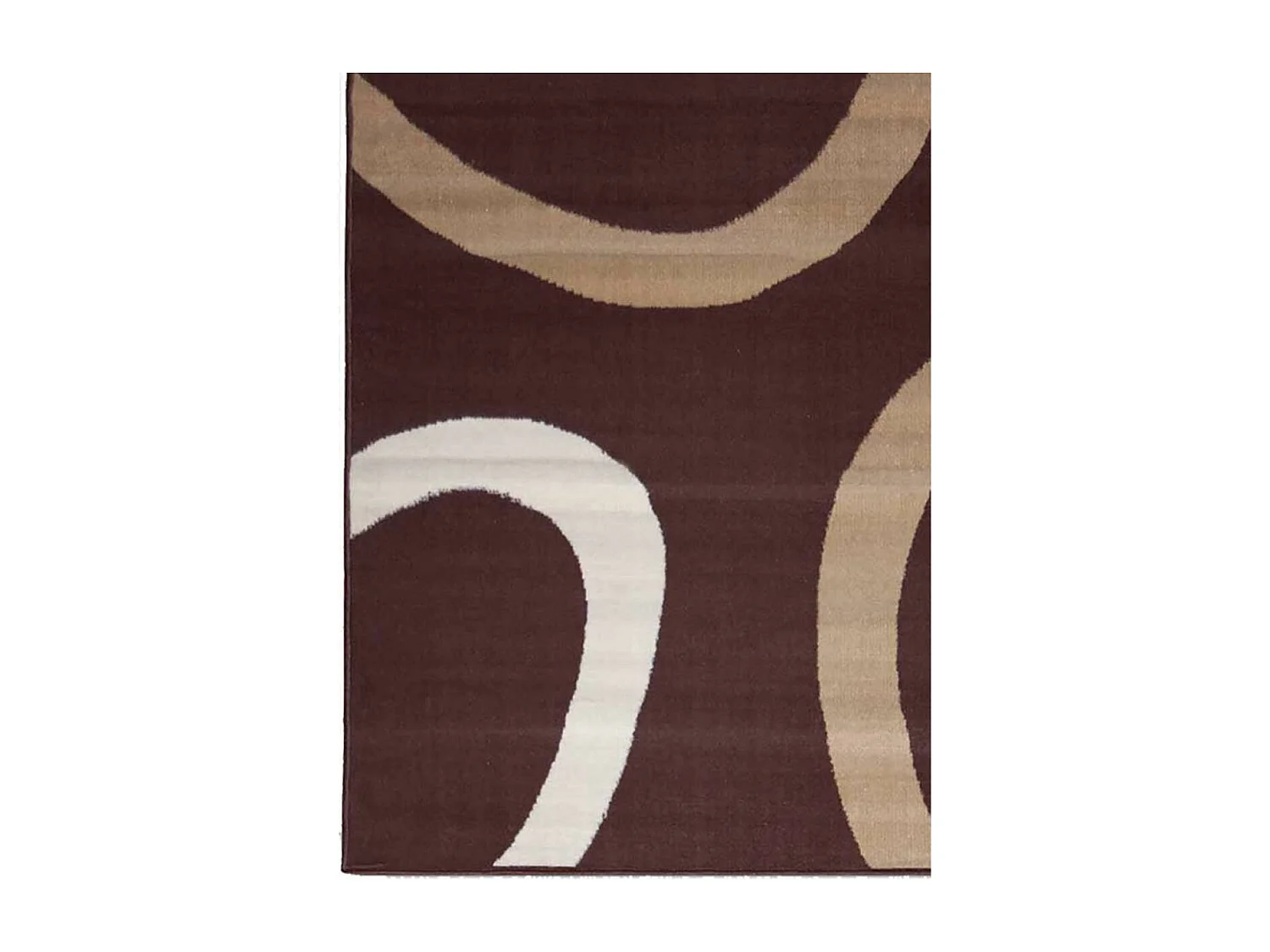 tapis chambre 80x150 tissé café rectangle motif rond LYN1 TEMPO