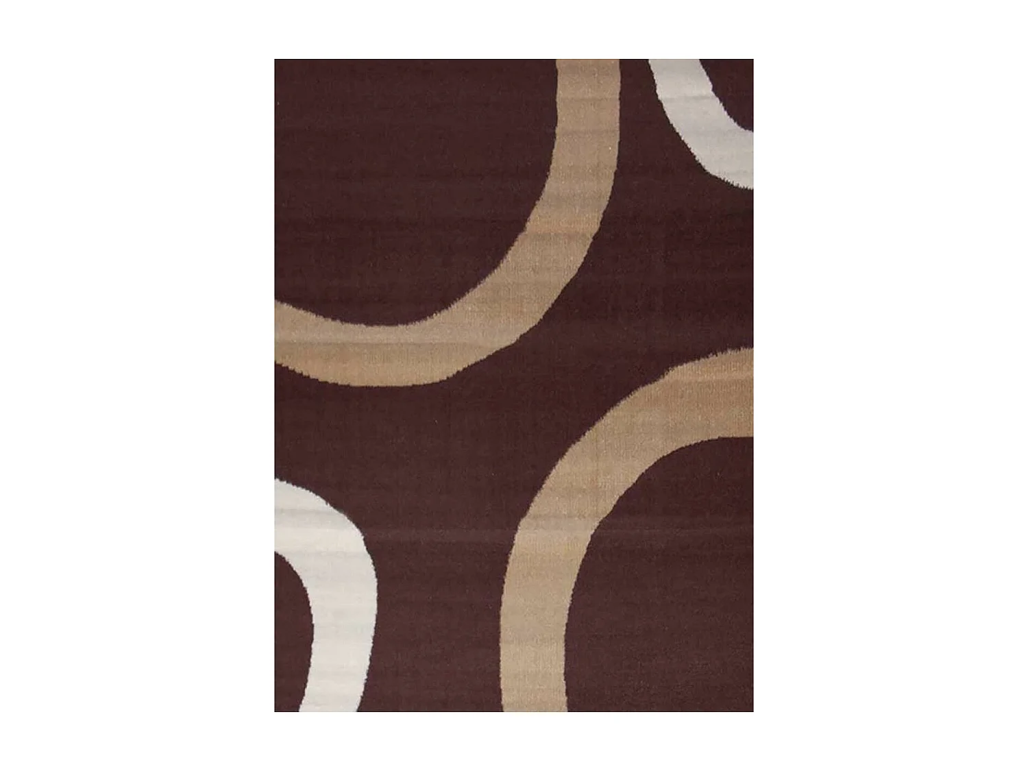 tapis chambre 80x150 tissé café rectangle motif rond LYN1 TEMPO