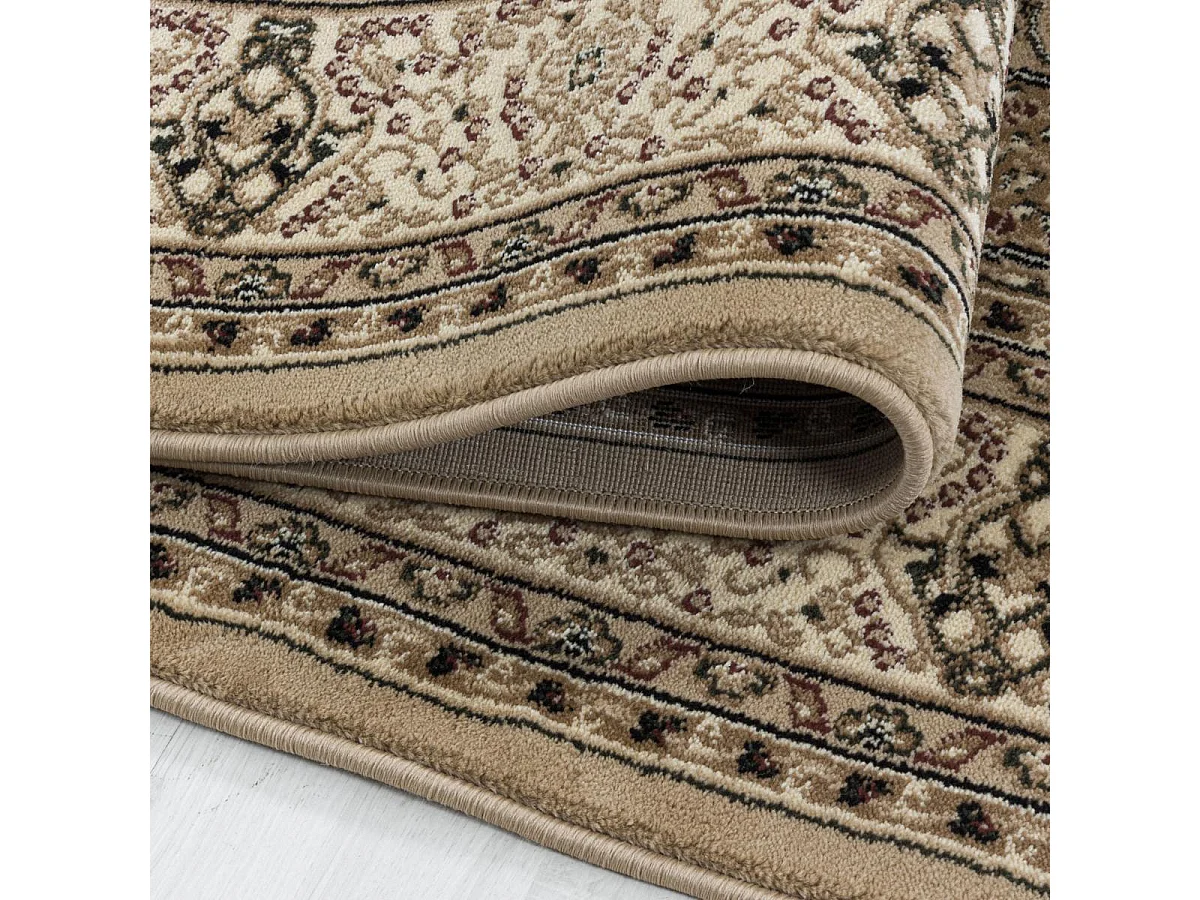 Tapis orient 300x400 rectangle beige et noir tissé motif traditionnel TIBRICA