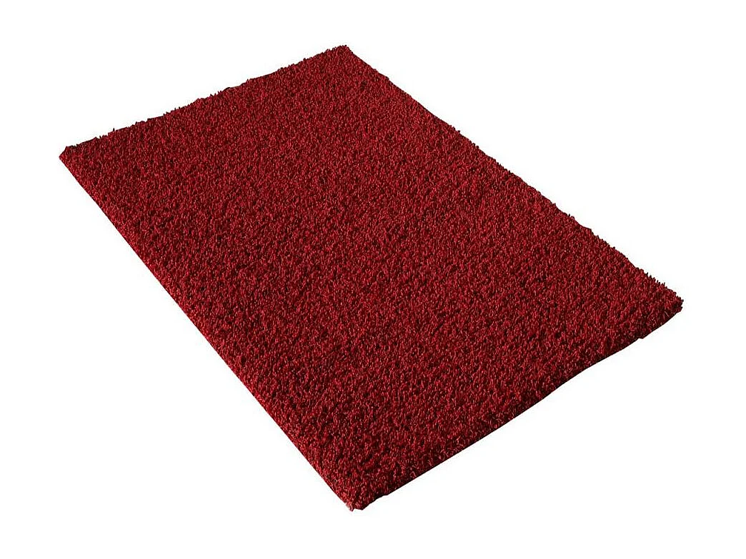 Tapis shaggy 120x170 rectangle tissé rouge motif uni SG LOCA