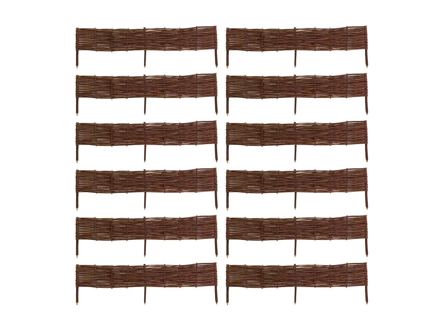 Bordures en osier tressé naturel (Lot de 12)