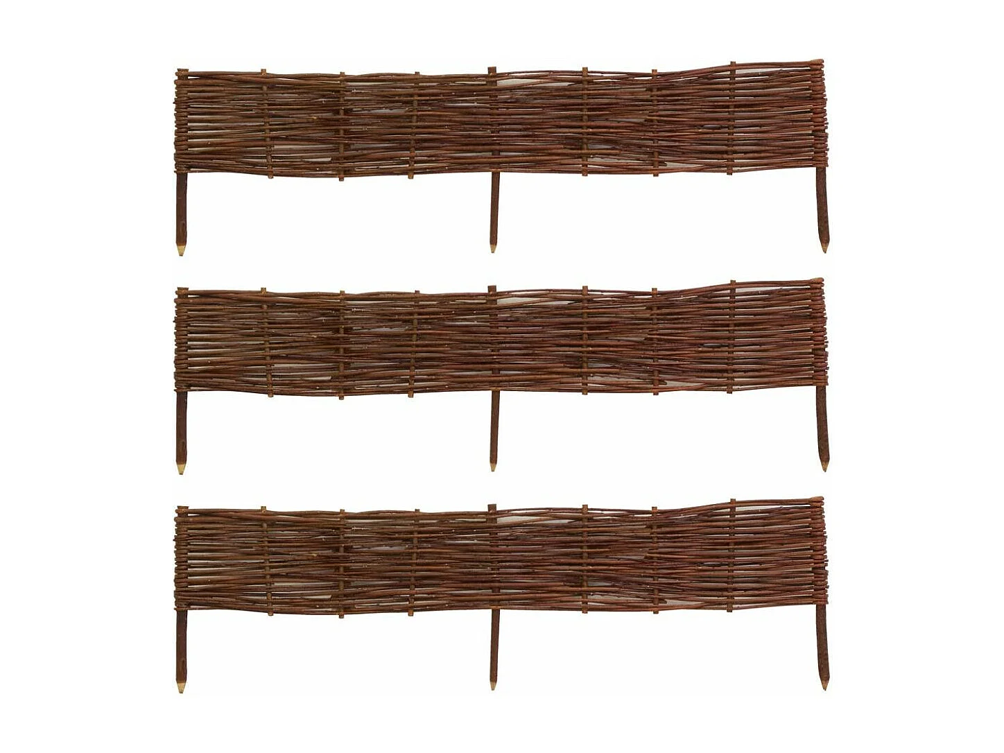 Bordures en osier tressé naturel (Lot de 12)