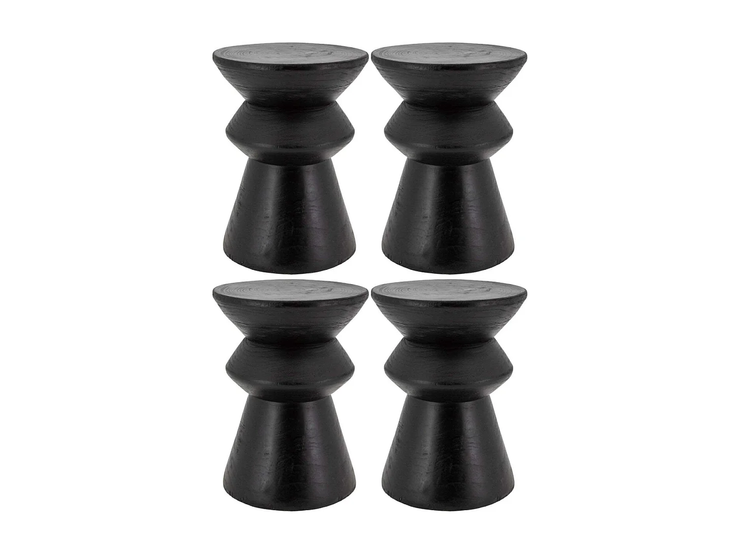 Tabouret en bois paulownia (Lot de 4)