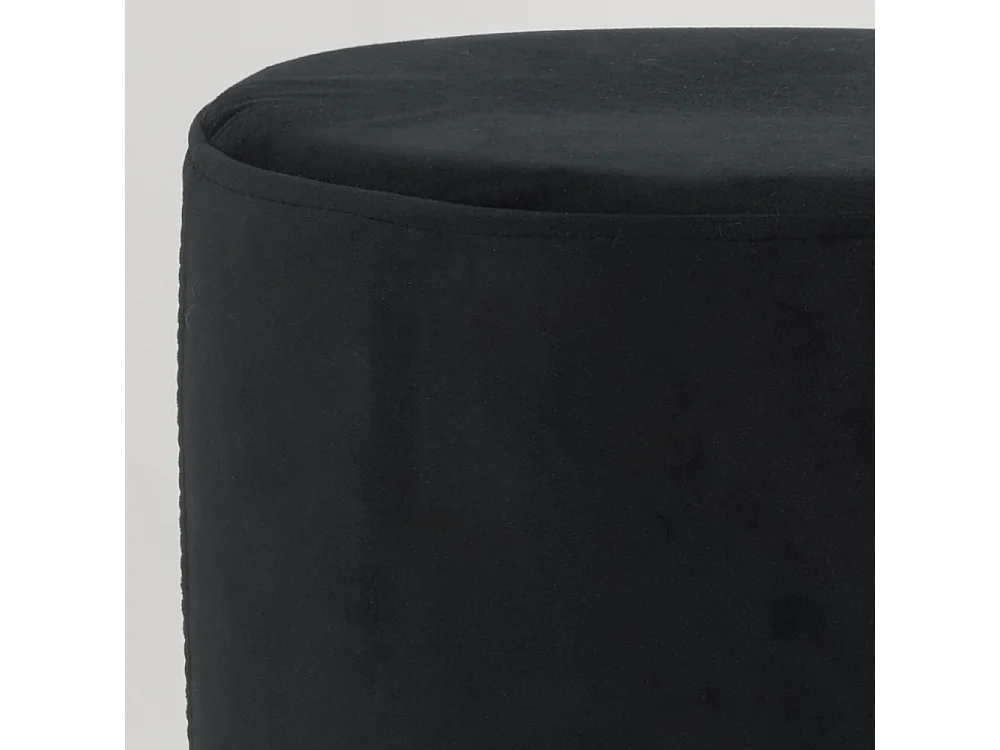 Pouf en velours et métal doré (Lot de 2)