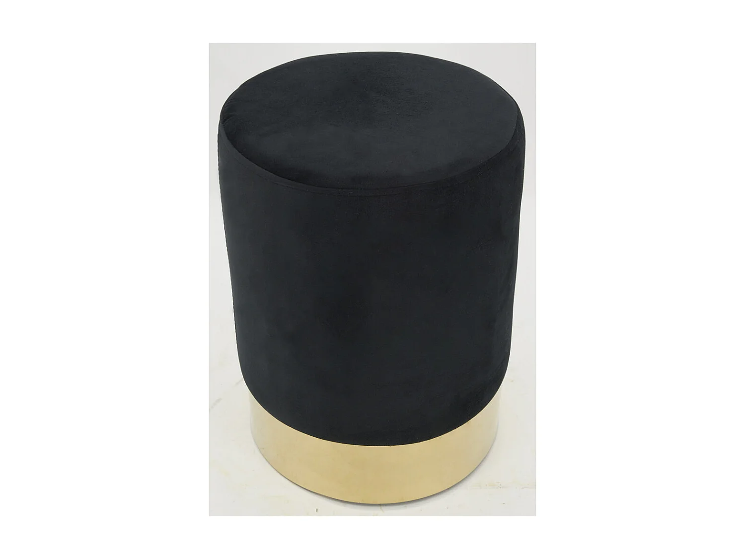 Pouf en velours et métal doré (Lot de 2)