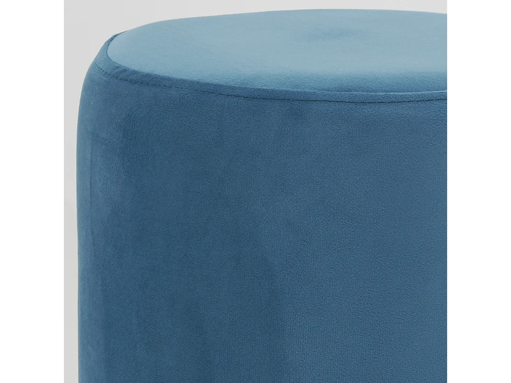 Pouf en velours et métal doré (Lot de 2)