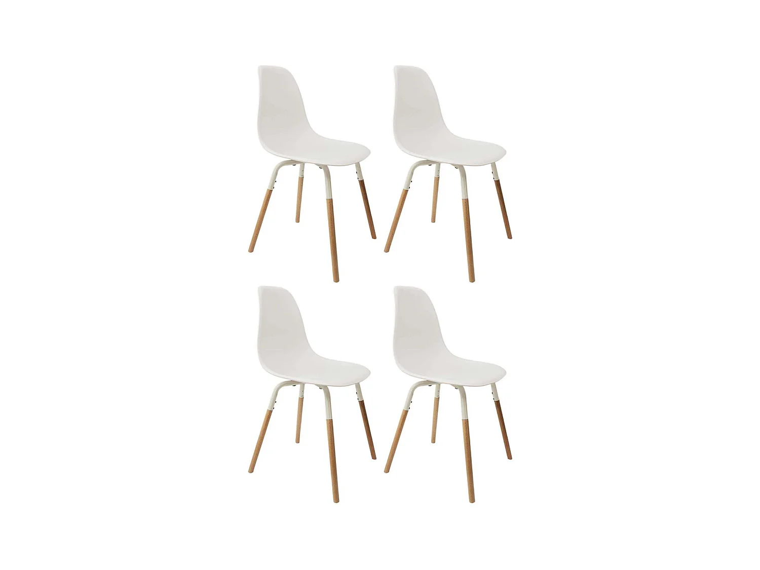 Chaise scandinave pieds métal et bois de hêtre Phenix (Lot de 4)