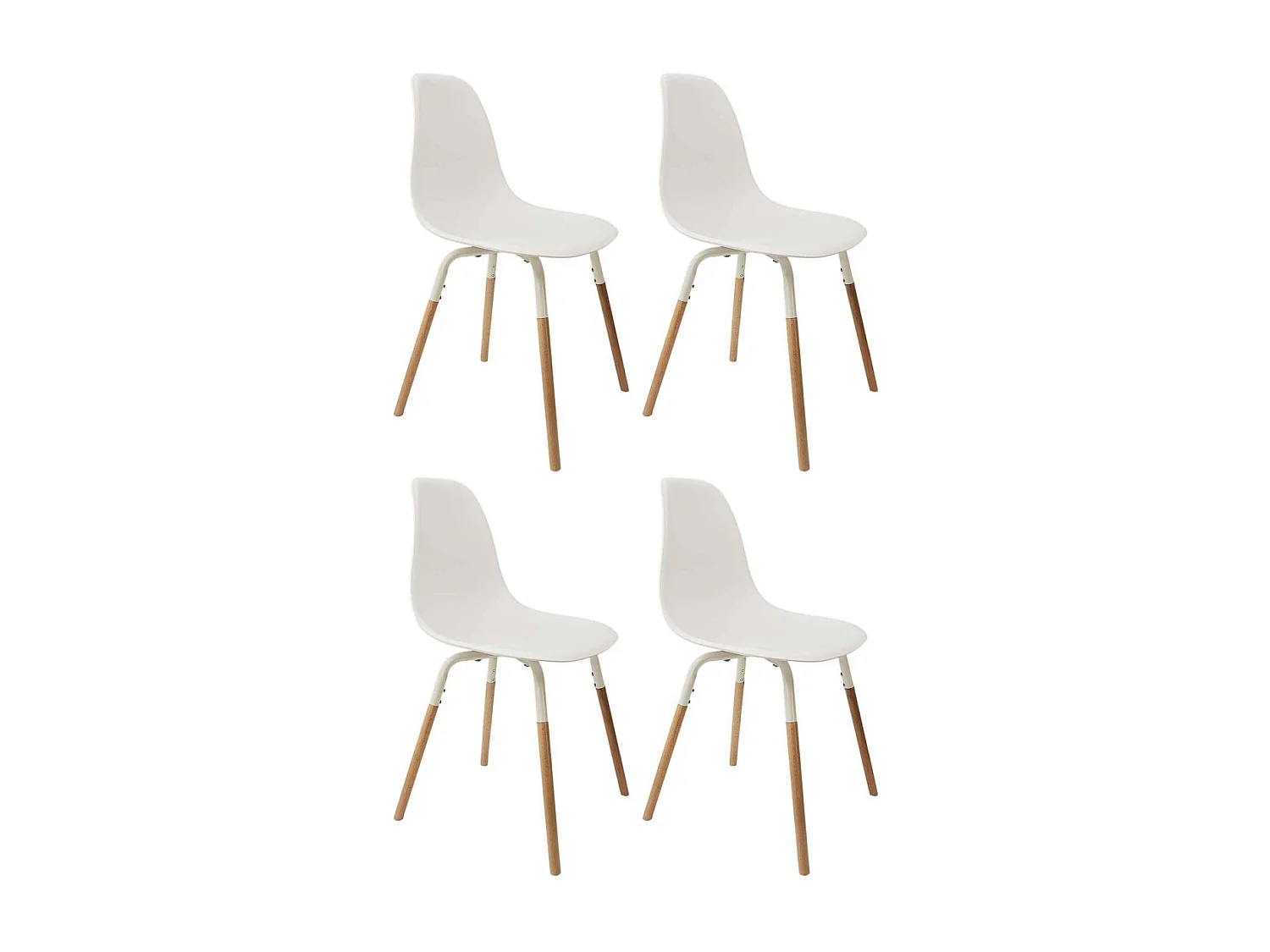 Chaise scandinave pieds métal et bois de hêtre Phenix (Lot de 4)