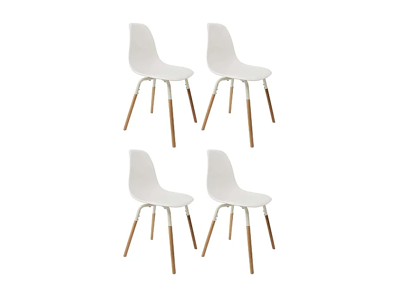 Chaise scandinave pieds métal et bois de hêtre Phenix (Lot de 4)