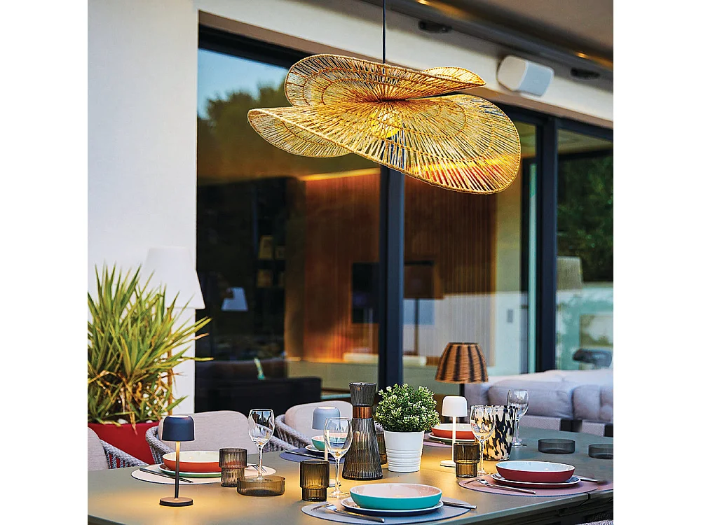 Suspension d'extérieur SOLARA Beige Jute H32 cm