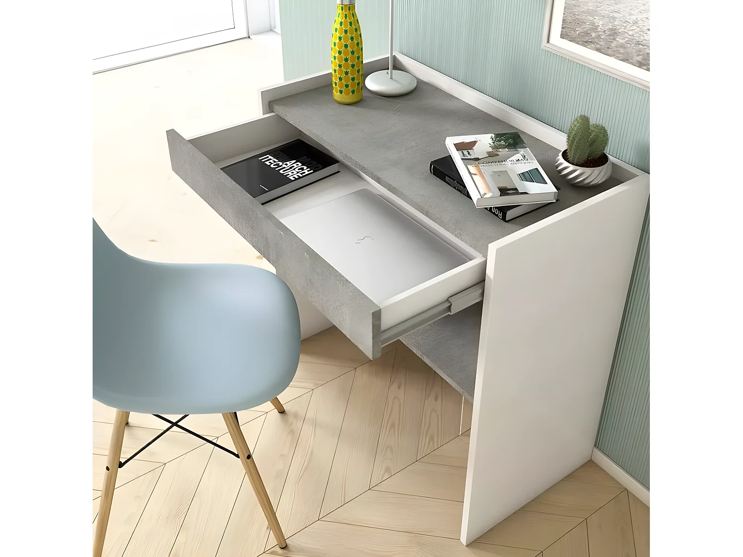 Scrivania studio 80x40 lavoro con cassetto design moderno Beatrice