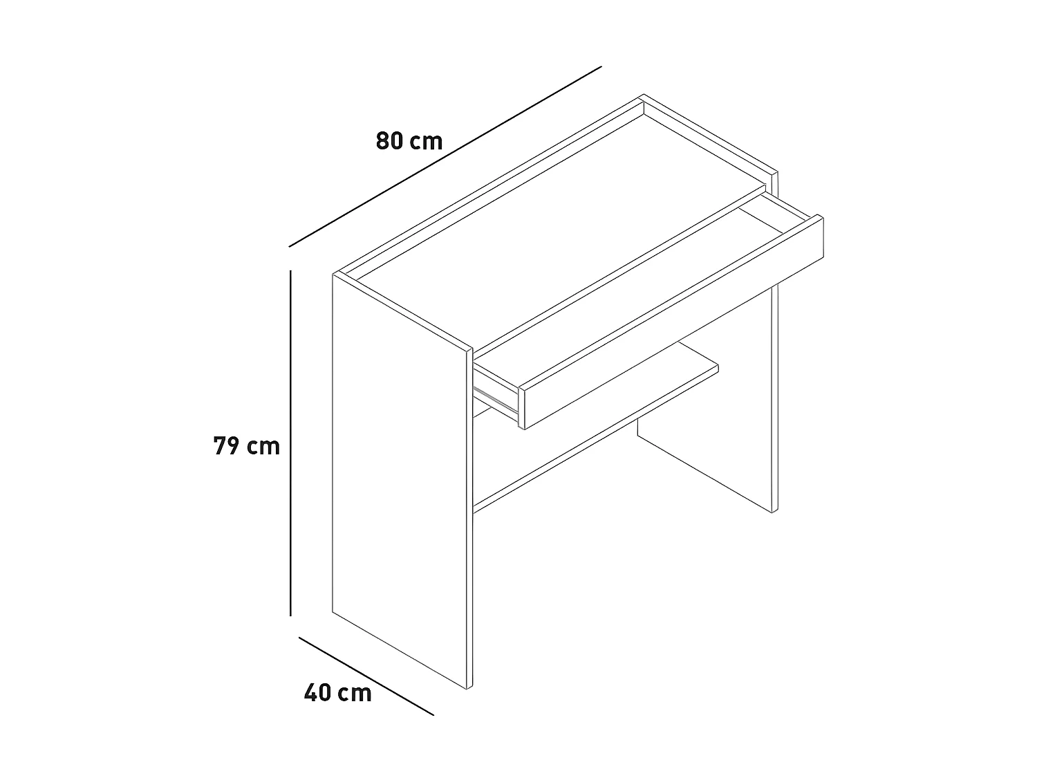 Scrivania studio 80x40 lavoro con cassetto design moderno Beatrice
