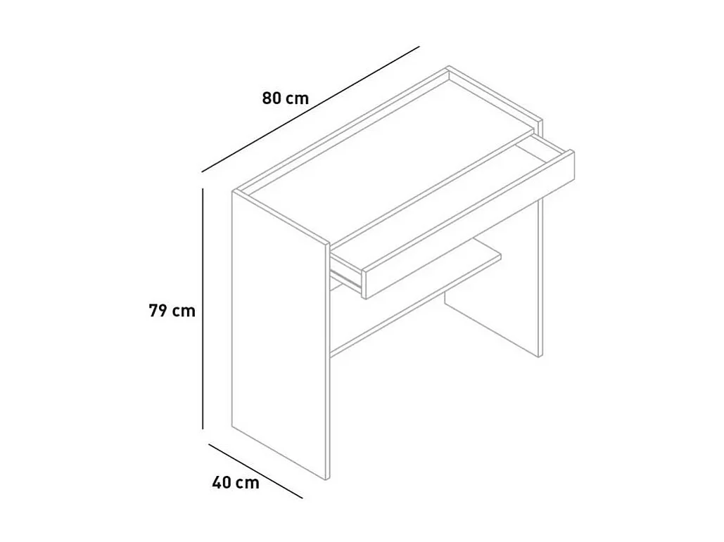 Scrivania moderna da casa con cassetto 80x40 Alessandro