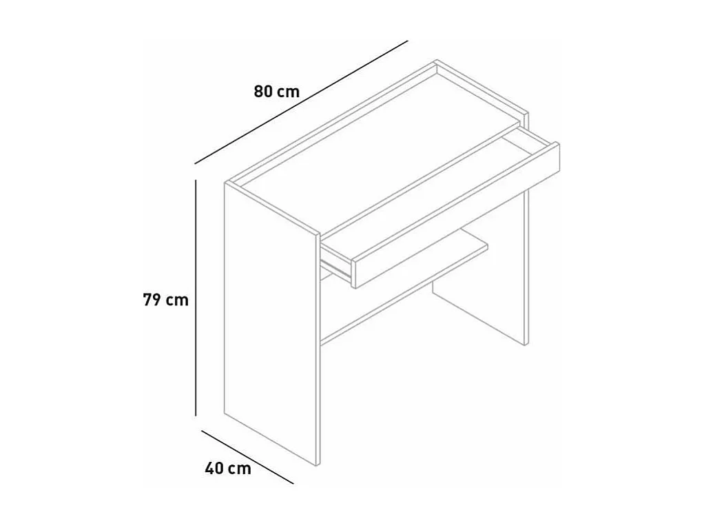 Scrivania moderna da casa con cassetto 80x40 Alessandro