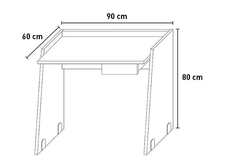 Schreibtisch Smartworking Heim Büro modernes Design 90x60 Contemporary