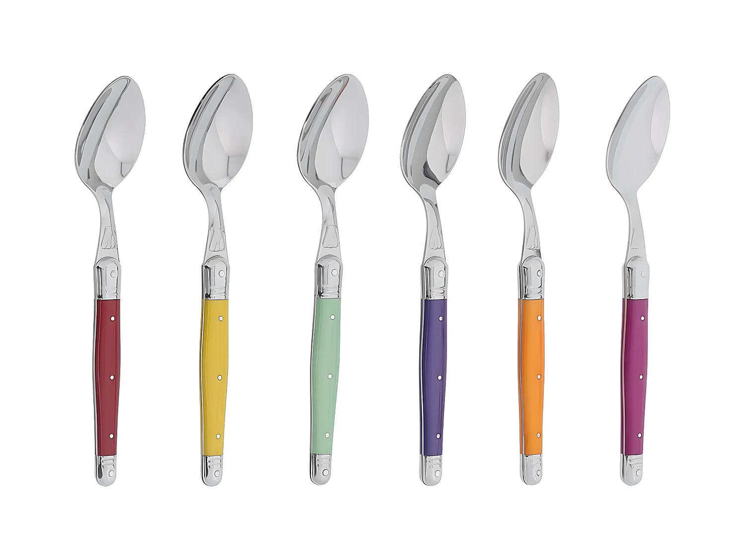 Coffret de 6 cuillères de table laguiole irise assorties