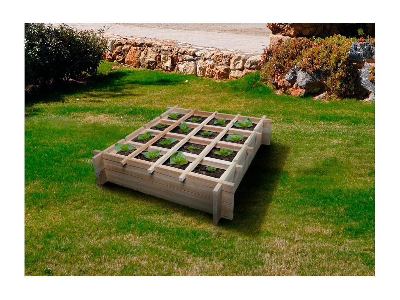 Quadratischer Gemüsegarten aus Holz "Tournesol" - 80 x 80 x 20 cm