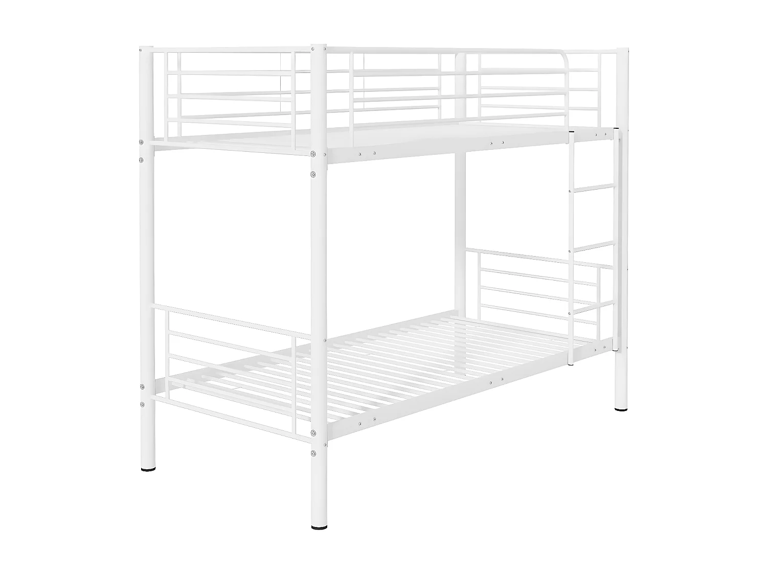 Stapelbed "ADAM" in wit metaal voor kinderen - 2 plaatsen 90x190cm