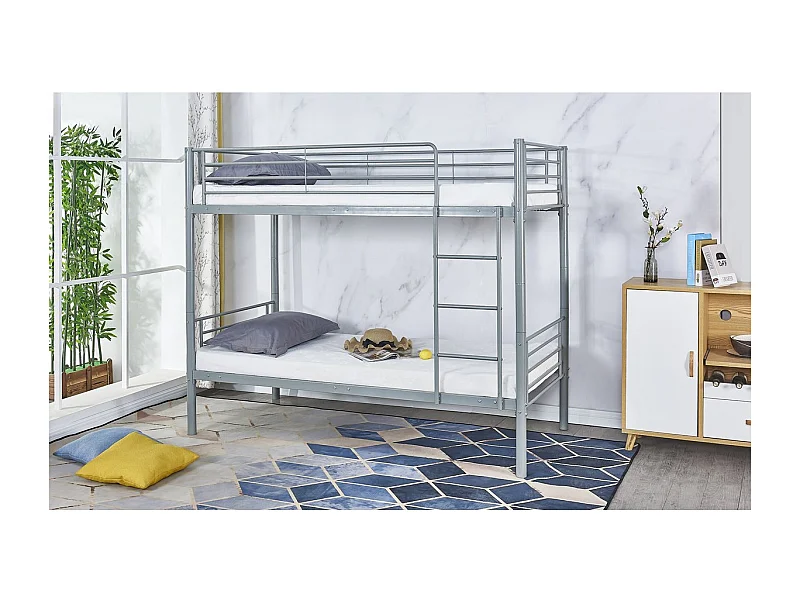 Litera <<Adam>> -  90 x 190 cm - Metal - Gris