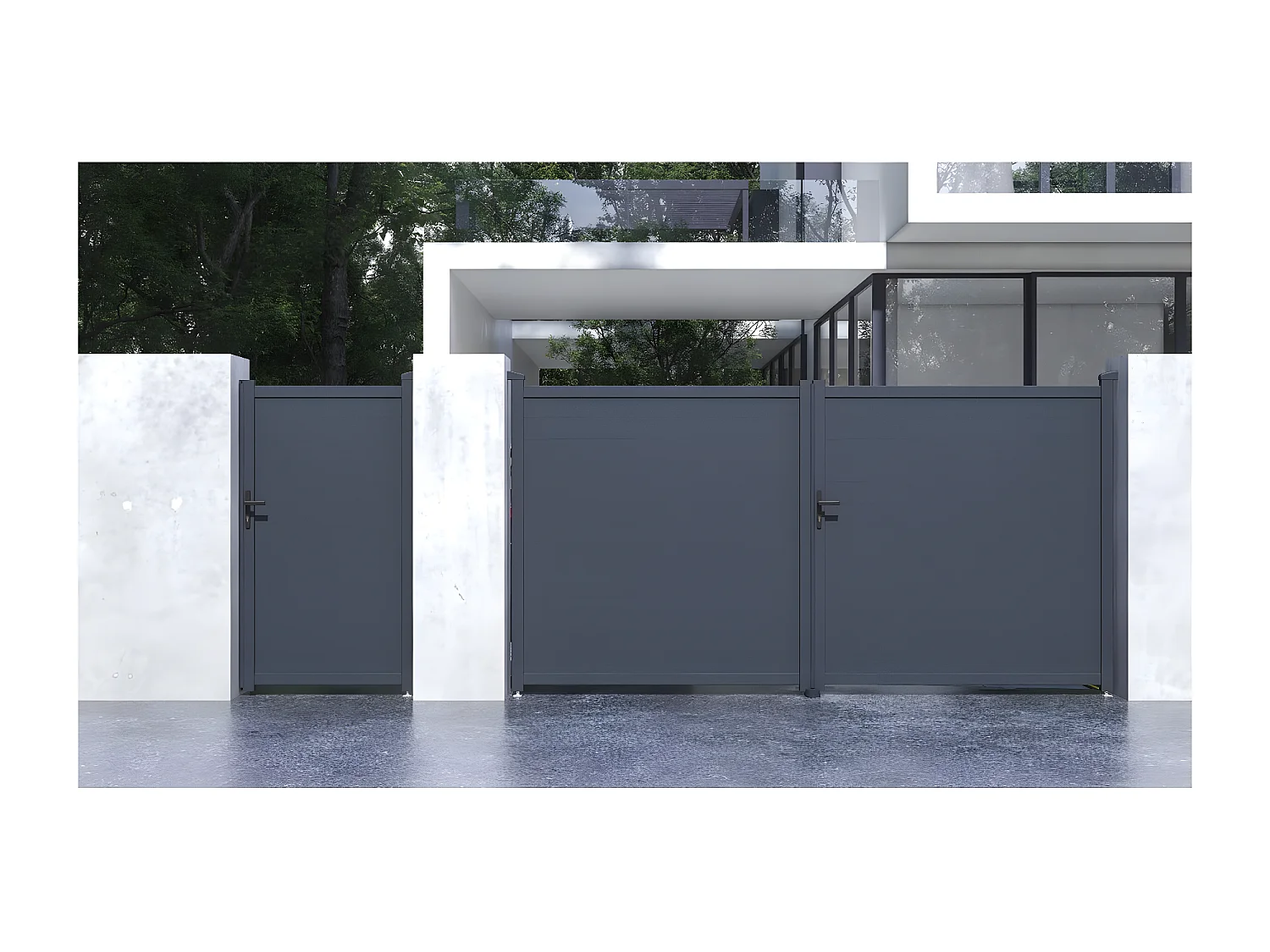 Pack cancela + puerta peatonal "Marc" - Gris