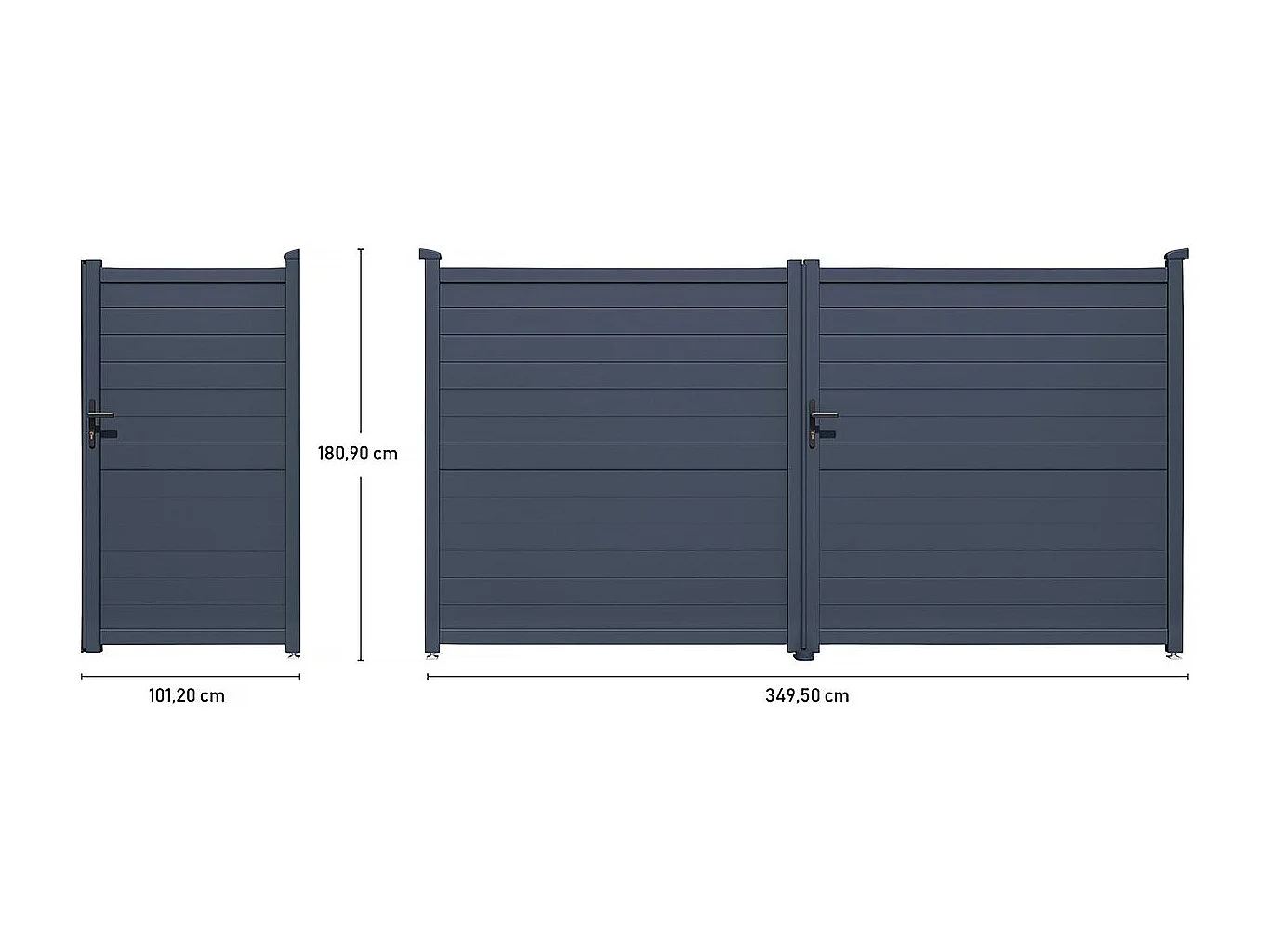 Pack portail + portillon "Marc" - Gris