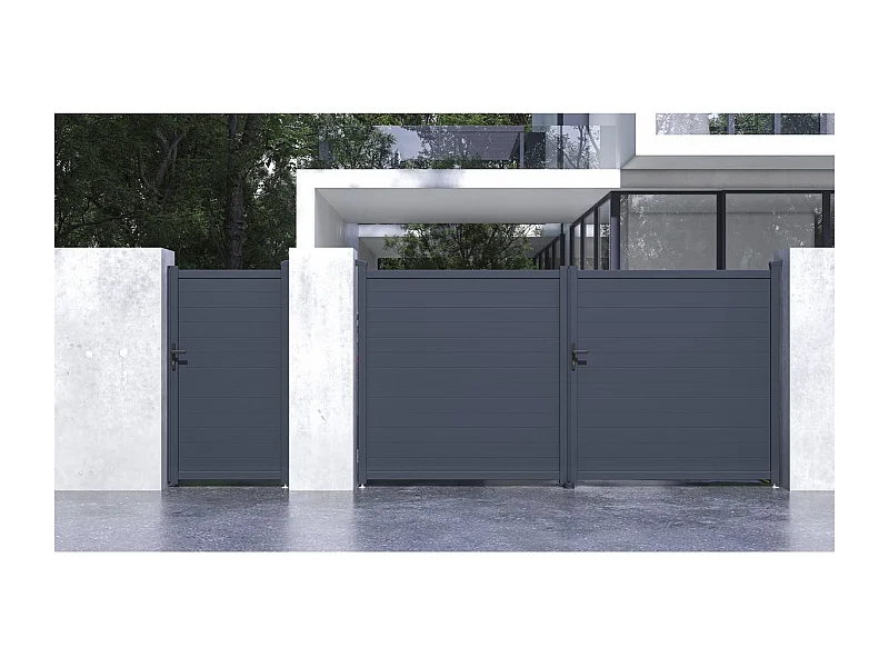 Pack portail + portillon "Marc" - Gris