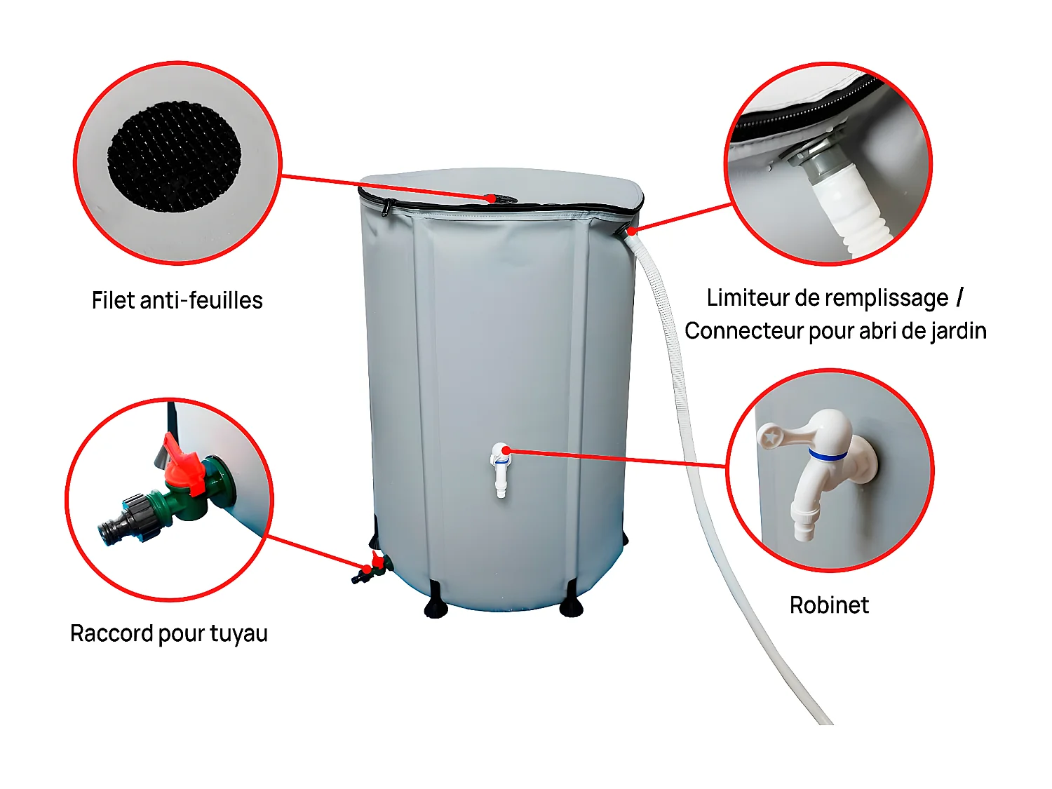 Flexibler PVC-Wassersammler 250 L - Ökologische und praktische Lösung für Ihren Garten