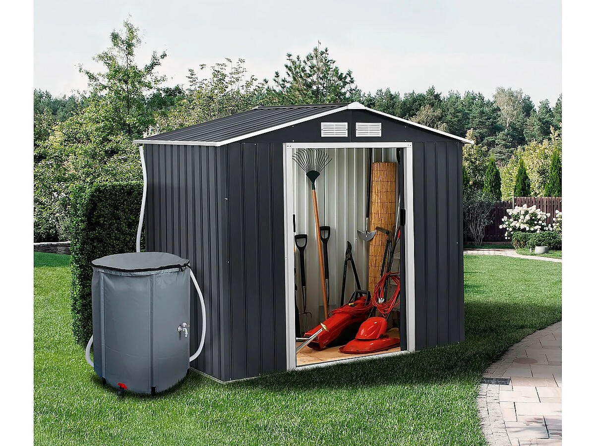 Récupérateur d'eau souple en PVC 250 L - Gris