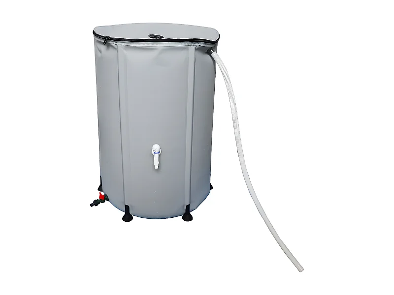 Récupérateur d'eau souple en PVC 250 L - Gris