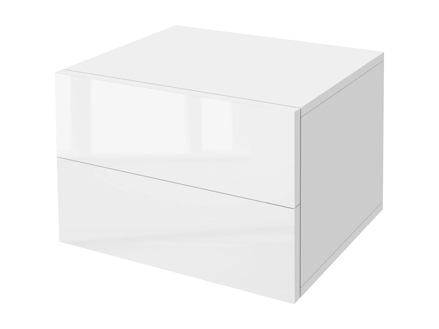 Mesita de noche de pared colgante blanca con cajones cómoda cajonera 42 x 30 cm